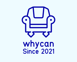 Seat - Blue Armchair Outline logo design