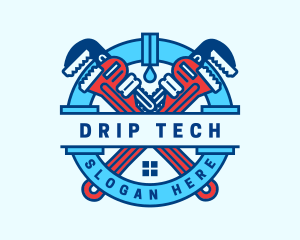 Leak - Plumping Pipe Wrench logo design