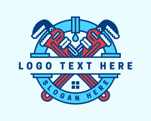 Toilet - Plumping Pipe Wrench logo design