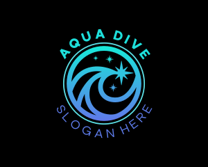 Scuba - Sea Wave Star logo design