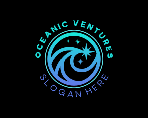 Sea Wave Star logo design