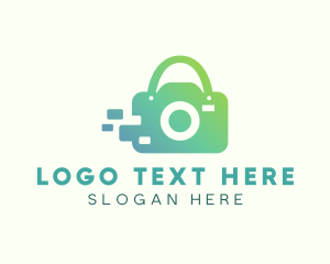 Camera Lens - Camera Shopping Bag logo design