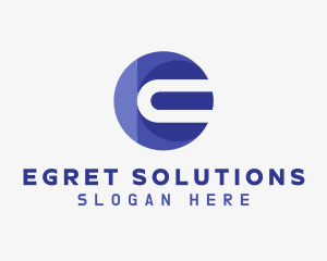 Software Telecom Letter E logo design