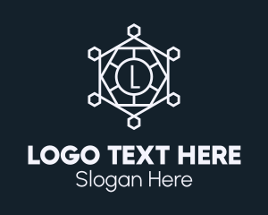 Monochromatic - Gray Intricate Hexagon Lettermark logo design