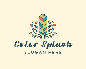 Creative Bohemian Feather logo design