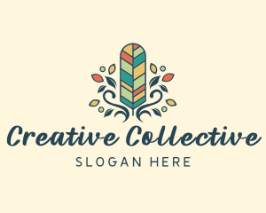 Creative Bohemian Feather logo design