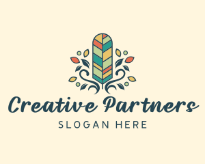 Creative Bohemian Feather logo design