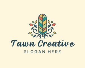 Creative Bohemian Feather logo design