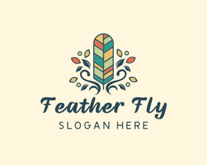 Creative Bohemian Feather logo design