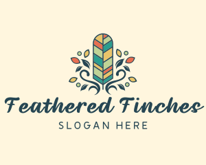 Creative Bohemian Feather logo design