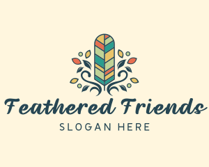 Creative Bohemian Feather logo design