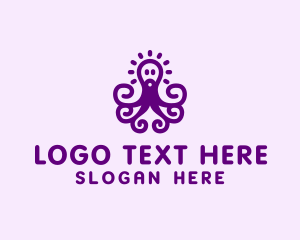 School - Sea Octopus Animal logo design