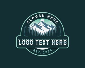 Camping - Forest Mountain Trees logo design