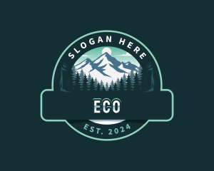 Mountain Climbing - Forest Mountain Trees logo design