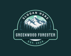 Forest Mountain Trees logo design