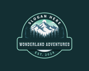 Forest Mountain Trees logo design