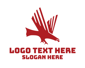 Fly - Red Charging Eagle logo design