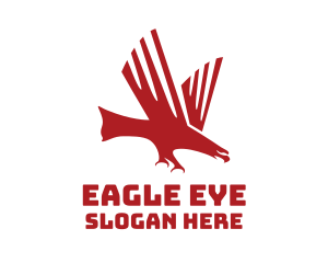 Red Charging Eagle logo design