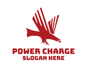 Charging - Red Charging Eagle logo design