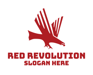 Red Charging Eagle logo design