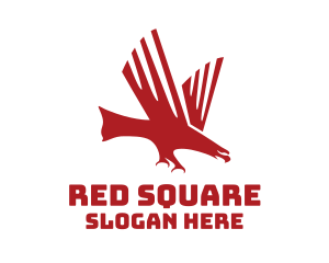 Red Charging Eagle logo design