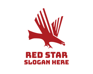 Red Charging Eagle logo design