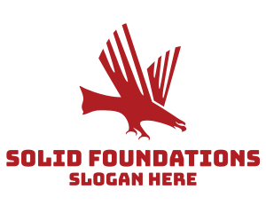 Red Feather - Red Charging Eagle logo design