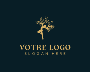 Yoga Wellness Woman Tree Logo