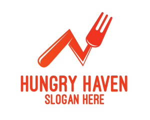 Hungry - Orange Fork Statistics logo design