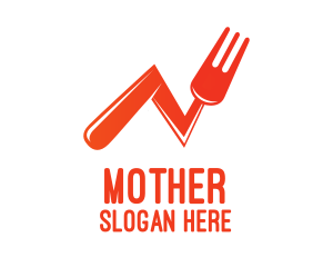 Food - Orange Fork Statistics logo design