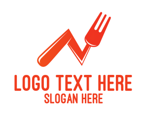 Hungry - Orange Fork Statistics logo design