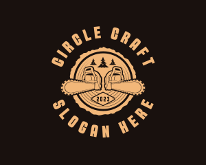 Chainsaw Log Cutter logo design