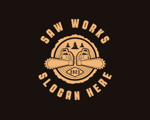 Chainsaw Log Cutter logo design