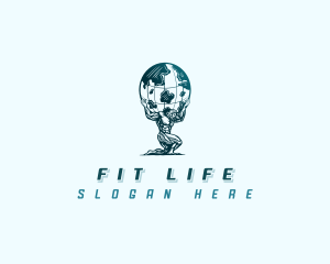 Atlas Bodybuilder Fitness logo design