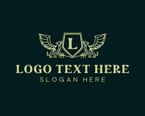 Linear - Elegant Griffin Shield logo design