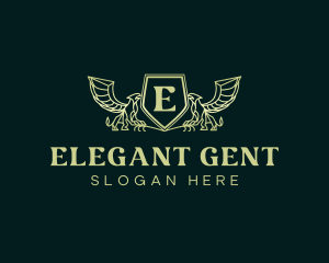 Elegant Griffin Shield logo design