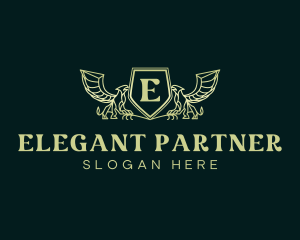 Elegant Griffin Shield logo design