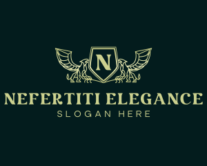 Elegant Griffin Shield logo design