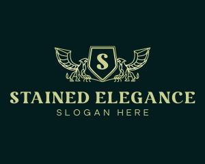 Elegant Griffin Shield logo design