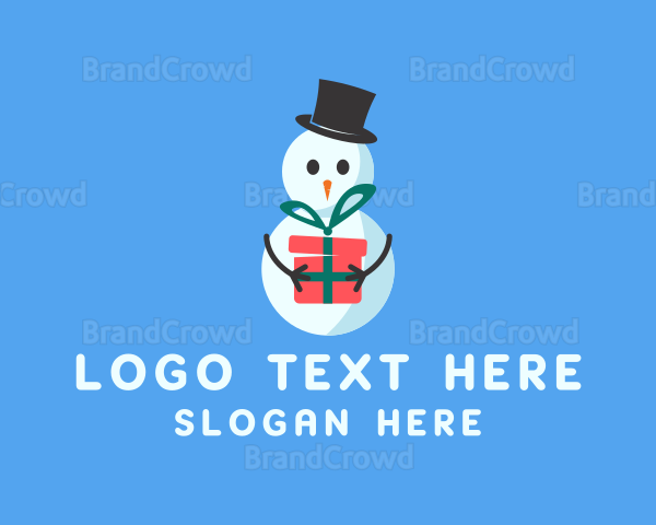Snowman Christmas Gift Logo