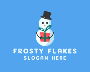 Snowman Christmas Gift logo design