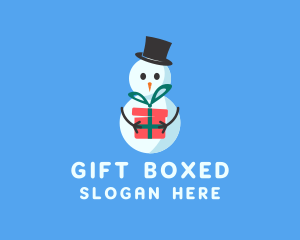 Snowman Christmas Gift logo design