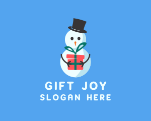 Snowman Christmas Gift logo design