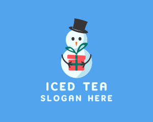 Snowman Christmas Gift logo design