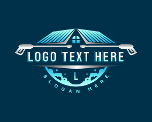 Wash - Pressure Wash Clean Roofing logo design