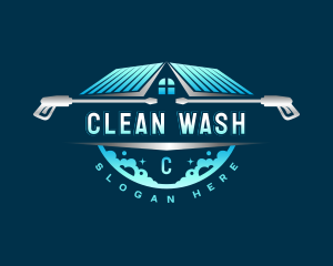 Pressure Wash Clean Roofing logo design