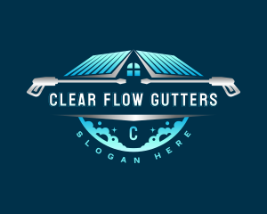 Pressure Wash Clean Roofing logo design