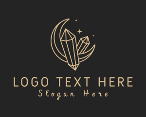 Crystal - Golden Moon Gems logo design