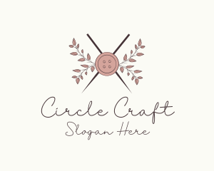 Rustic Button Needles Sewing logo design