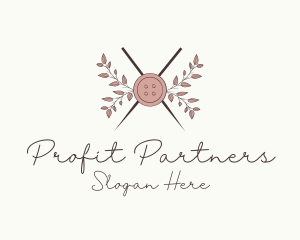 Rustic - Rustic Button Needles Sewing logo design